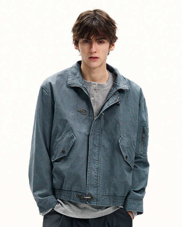 Men's Washed Cotton Twill Buckle Jacket