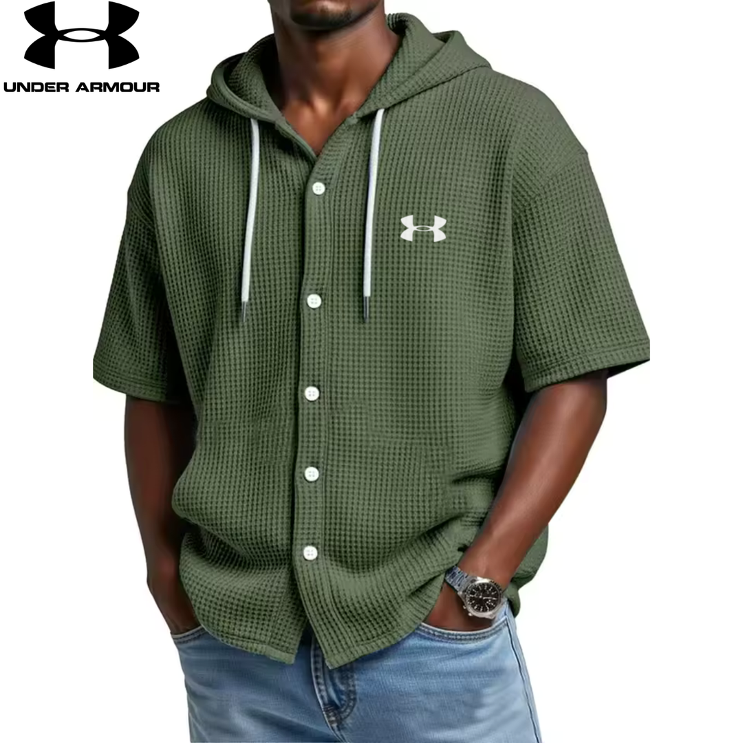 Sweat à capuche hybride performance en maille gaufrée || Soldes