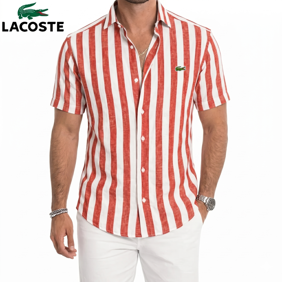 ᏒᎪᏞᏢᎻ ᏞᎪՍᏒЕΝ – Camicia in Lino a Righe Costiere a Maniche Corte