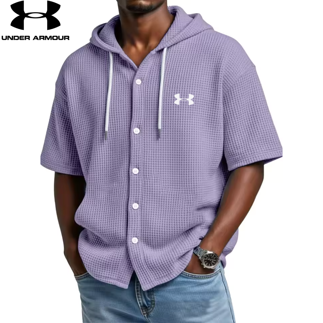 Sweat à capuche hybride performance en maille gaufrée || Soldes