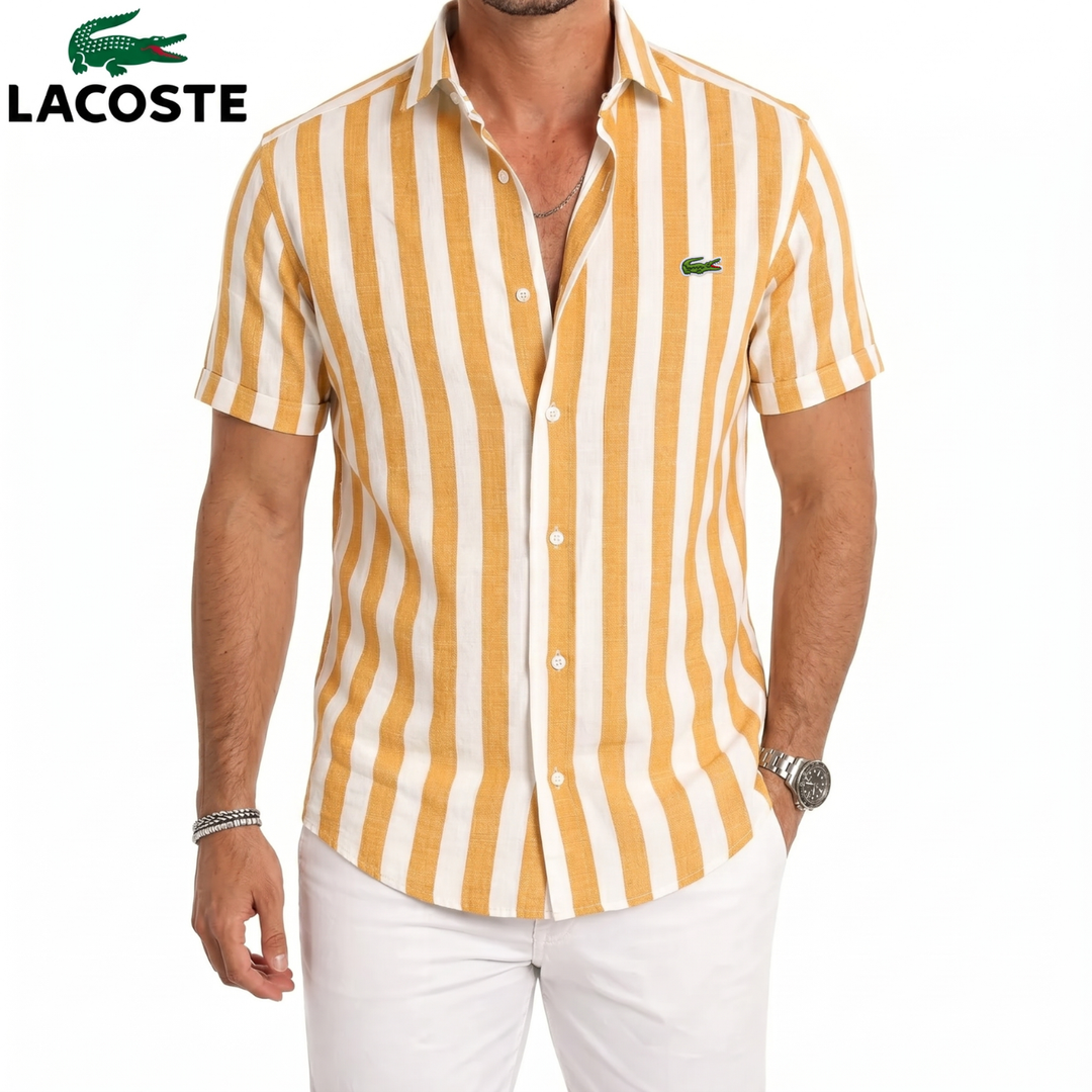ᏒᎪᏞᏢᎻ ᏞᎪՍᏒЕΝ – Camicia in Lino a Righe Costiere a Maniche Corte