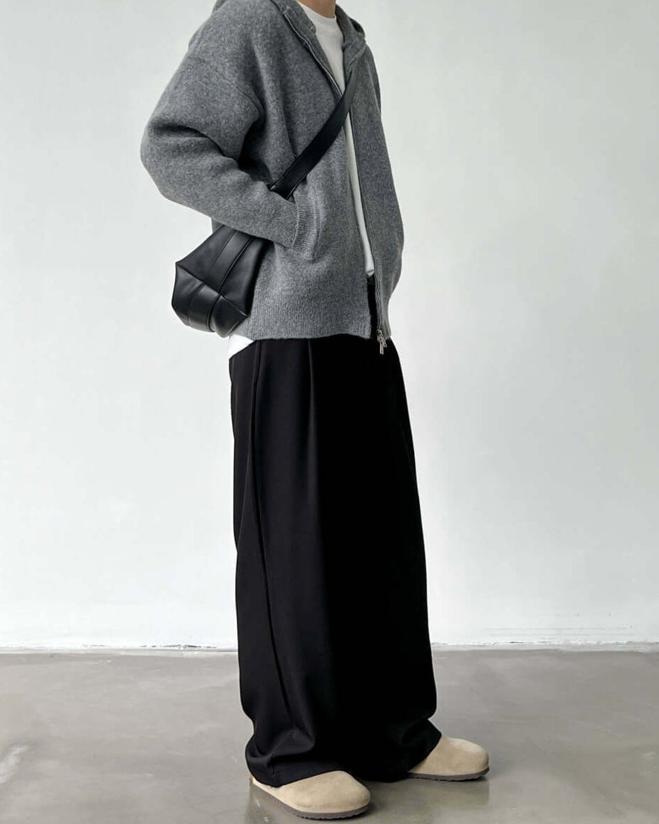 Men's Wide-Leg Double Pleated Trousers