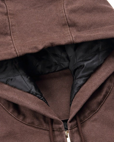Men's Washed Full Zip Hooded Cardigan