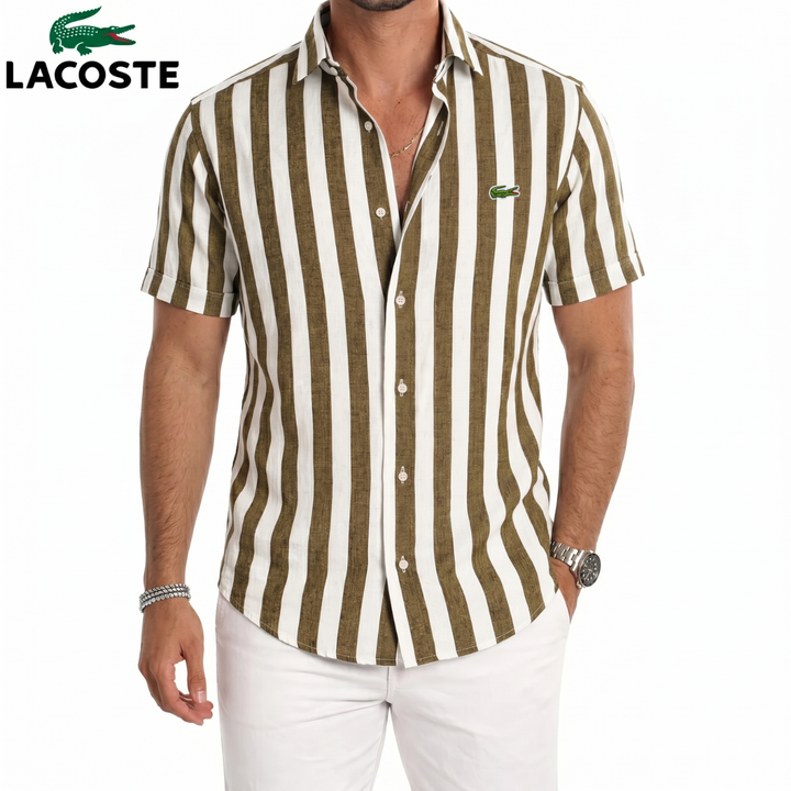 ᏒᎪᏞᏢᎻ ᏞᎪՍᏒЕΝ – Camicia in Lino a Righe Costiere a Maniche Corte