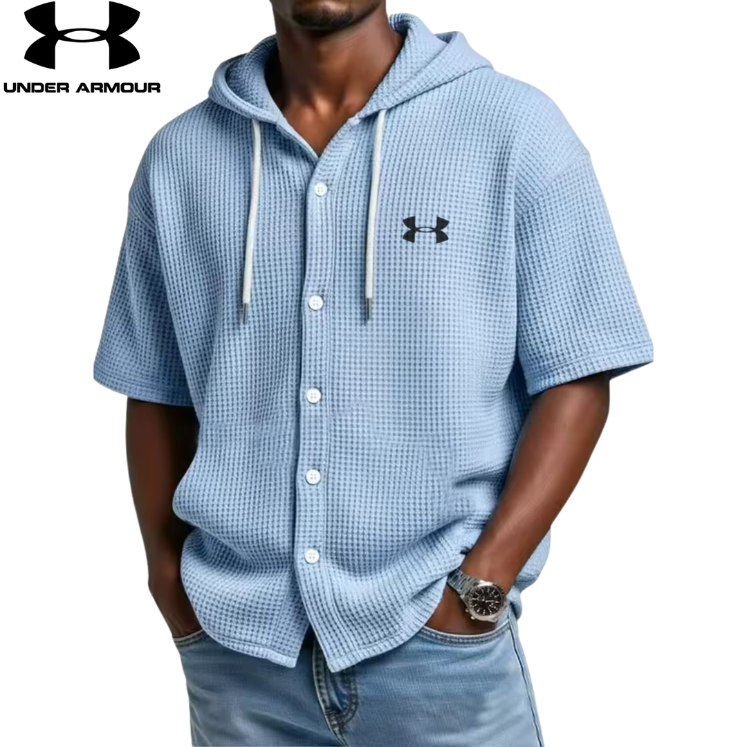 Sweat à capuche hybride performance en maille gaufrée || Soldes