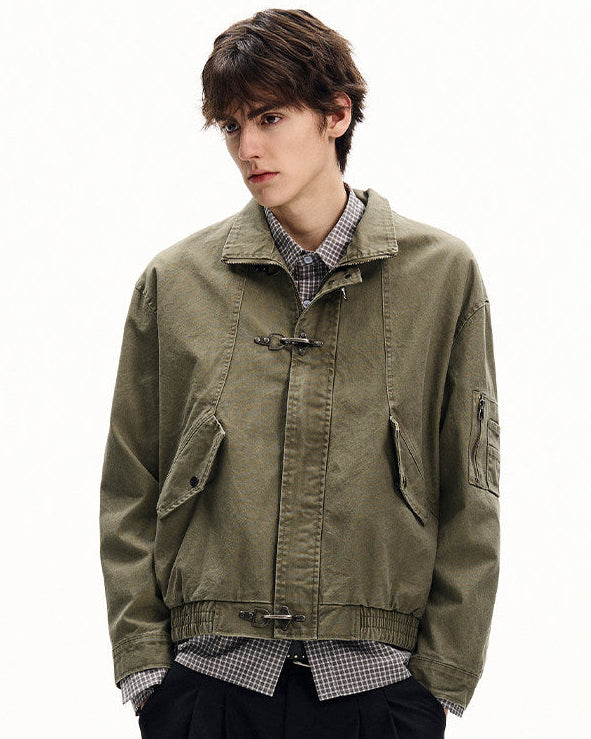 Men's Washed Cotton Twill Buckle Jacket