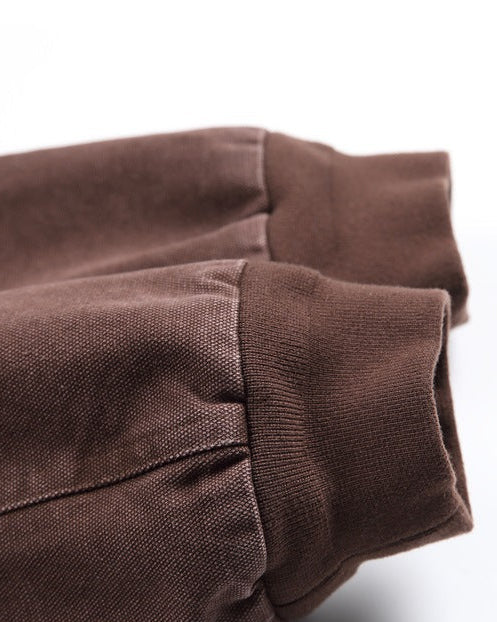 Men's Washed Full Zip Hooded Cardigan