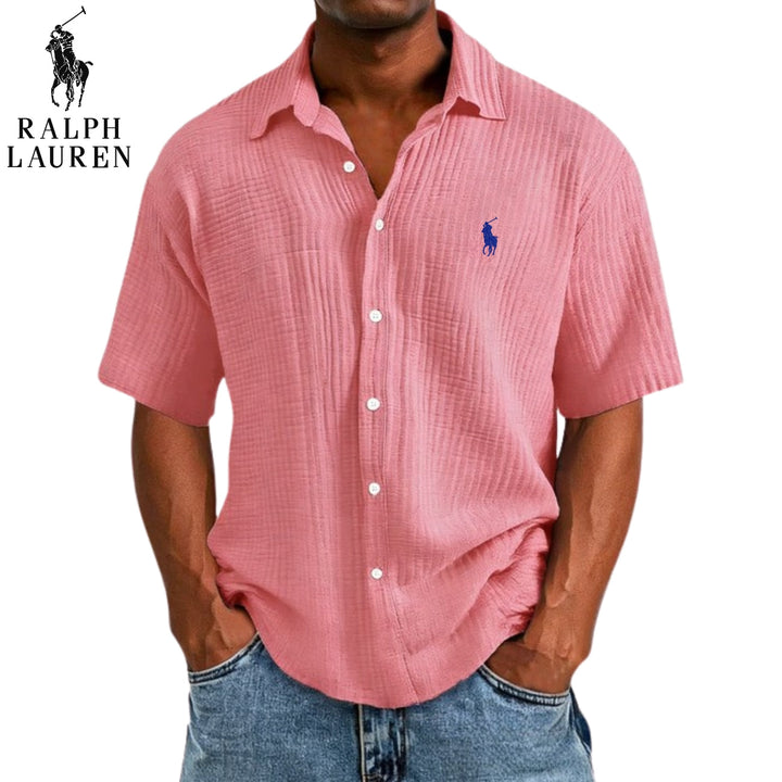 ᏒᎪᏞᏢᎻ ᏞᎪՍᏒЕΝ – Camicia a maniche corte testurizzata