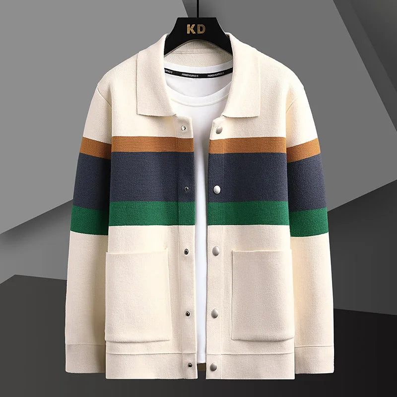 Veste en maille universitaire à rayures