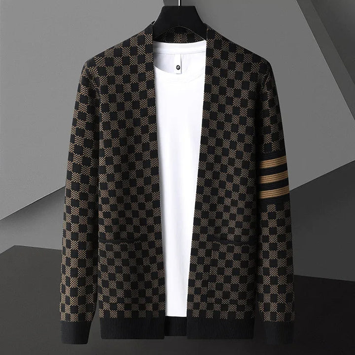 Cardigan en maille à carreaux Monarch