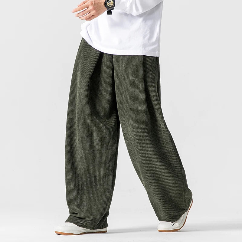 Pantalon Maison en velours côtelé à jambe large