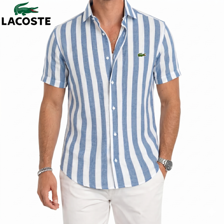 ᏒᎪᏞᏢᎻ ᏞᎪՍᏒЕΝ – Camicia in Lino a Righe Costiere a Maniche Corte