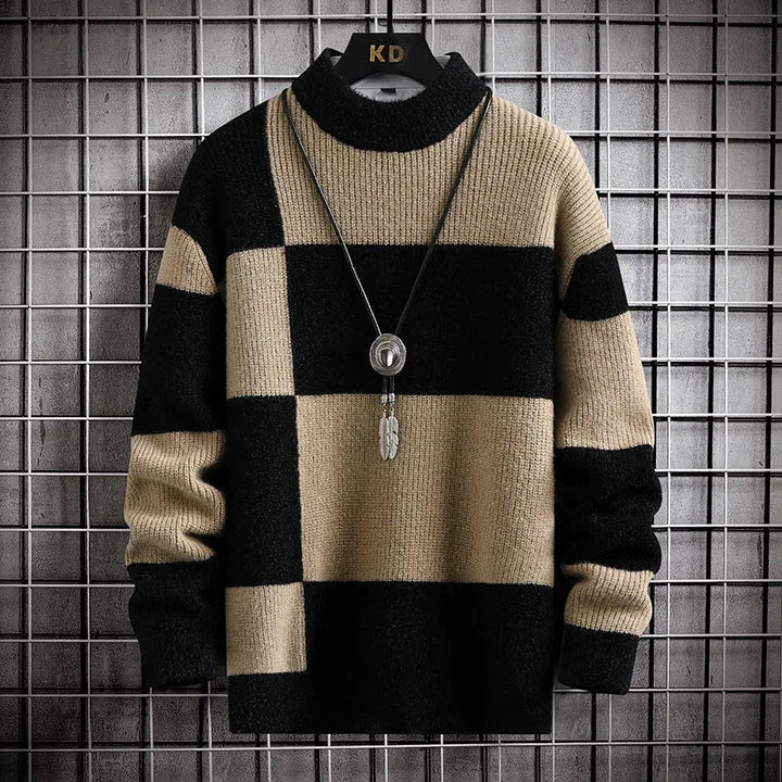 Pull en Maille à Carreaux Regent