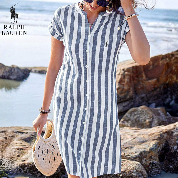 ᏒᎪᏞᏢᎻ ᏞᎪՍᏒЕΝ – Robe-chemise rayée Coastal Breeze