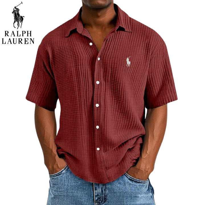 ᏒᎪᏞᏢᎻ ᏞᎪՍᏒЕΝ – Camicia a maniche corte testurizzata