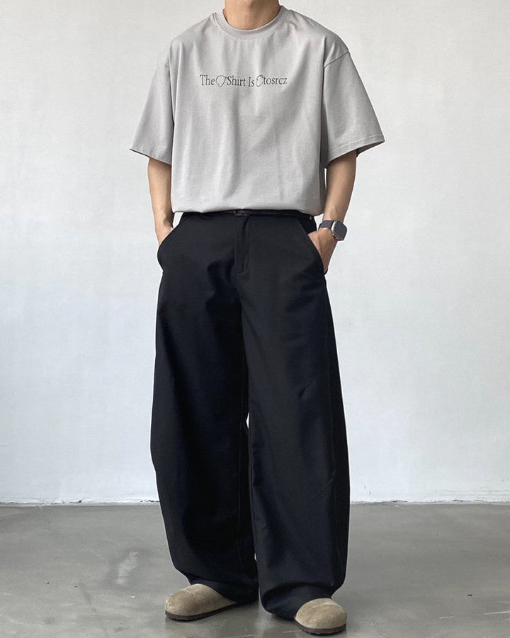 Men's Wide-Leg Casual Tailored Trousers