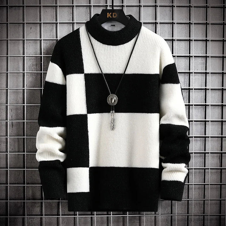 Pull en Maille à Carreaux Regent