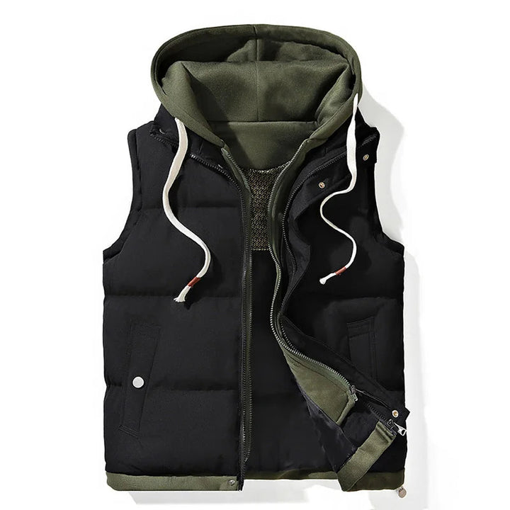 Gilet matelassé à capuche en soft shell