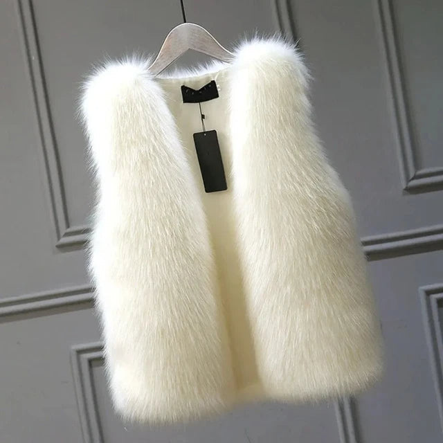 Gilet in Finta Pelliccia di Volpe Lucent