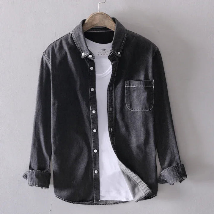 Chemise Boutonnée en Denim de Coton Heritage