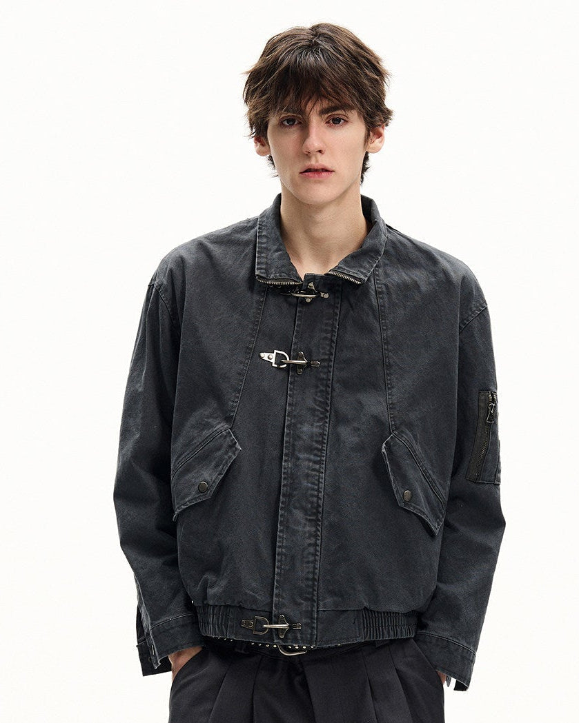 Men's Washed Cotton Twill Buckle Jacket