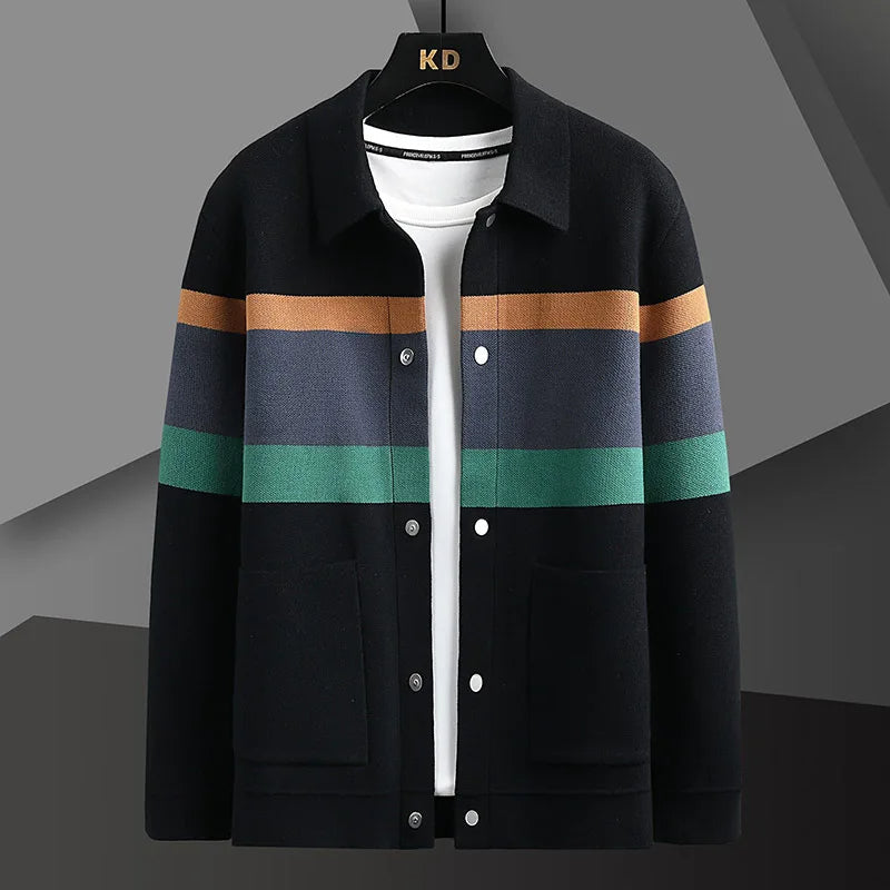Veste en maille universitaire à rayures