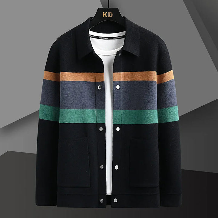 Veste en maille universitaire à rayures