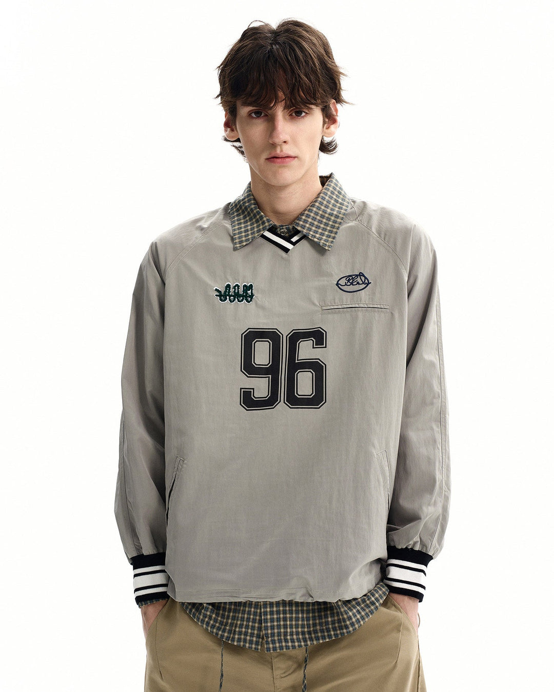 Woven Graphic Pullover Sweater