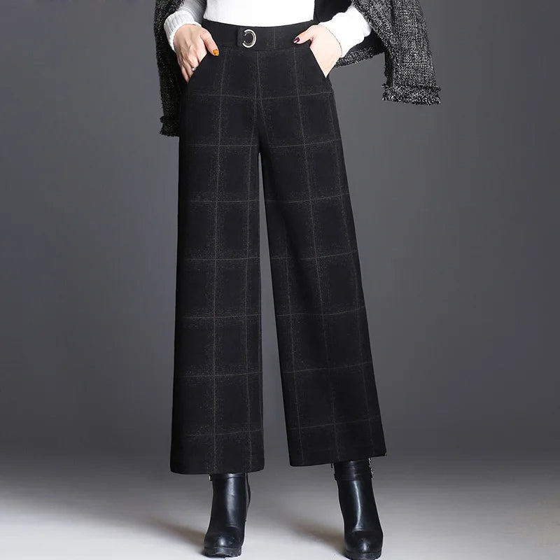 Pantalon Belgravia à Jambes Larges en Tartan