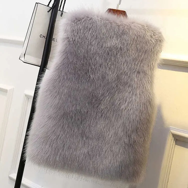 Gilet in Finta Pelliccia di Volpe Lucent