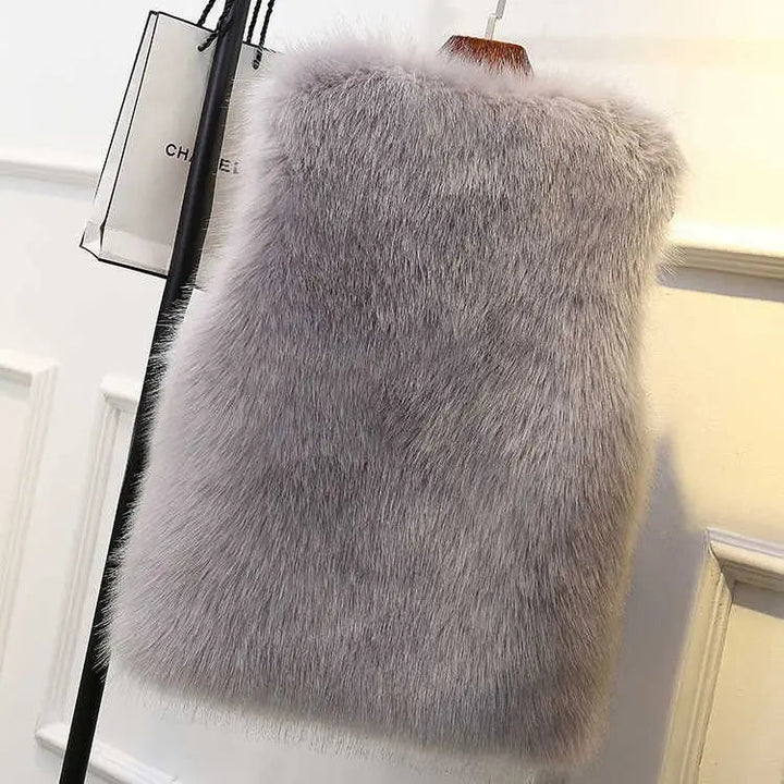 Gilet in Finta Pelliccia di Volpe Lucent