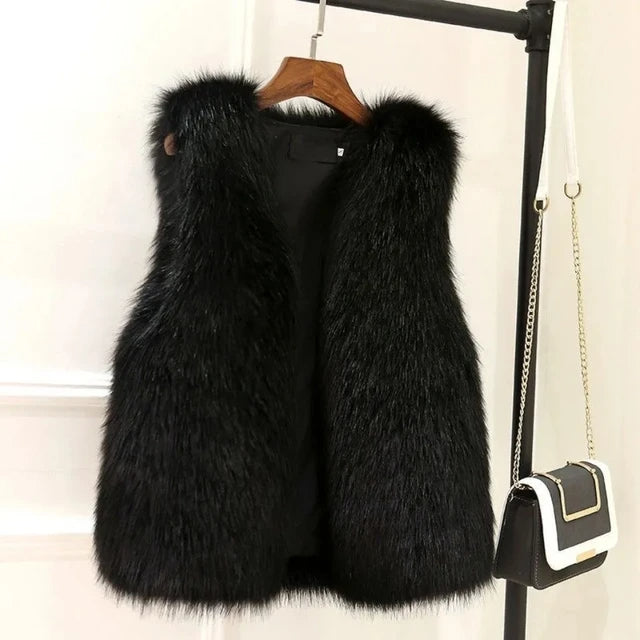 Gilet in Finta Pelliccia di Volpe Lucent