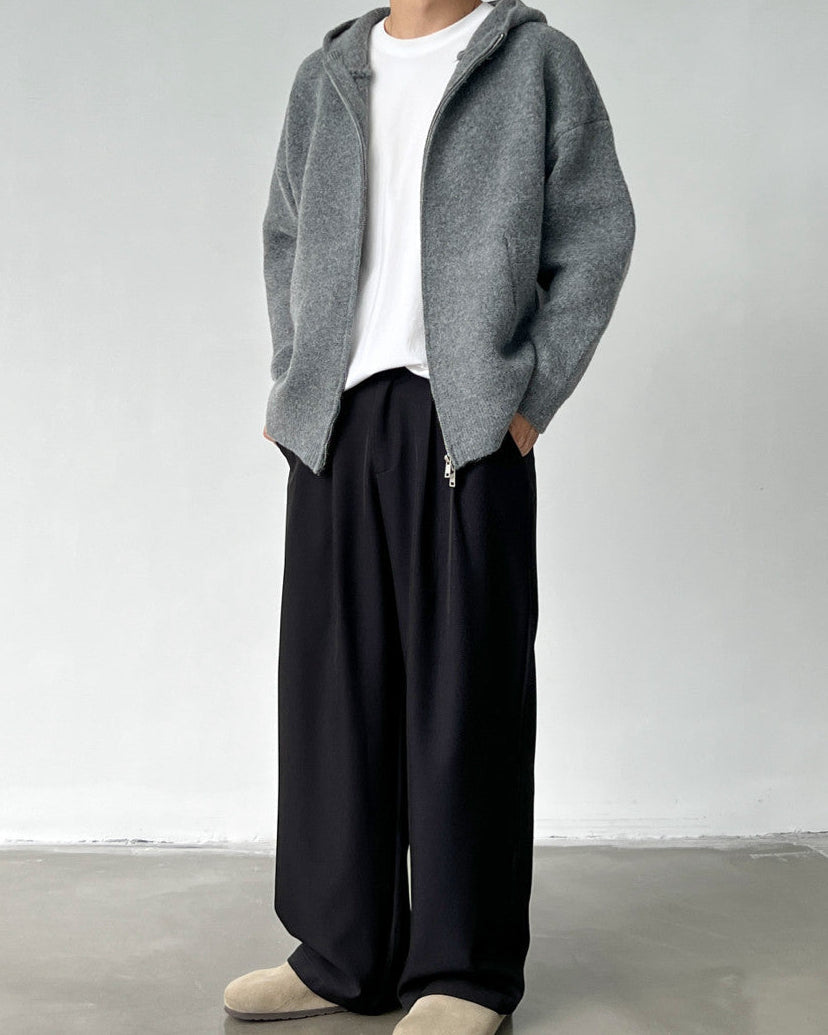 Men's Wide-Leg Double Pleated Trousers