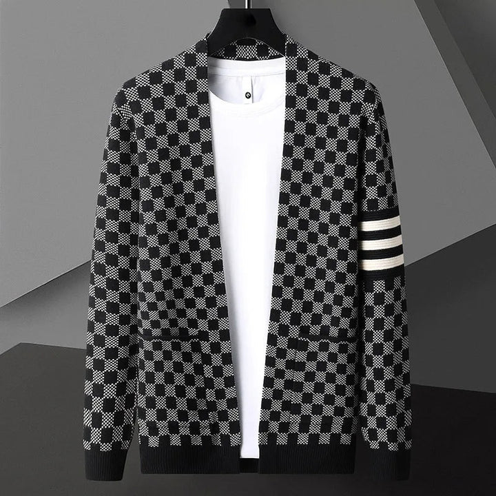 Cardigan en maille à carreaux Monarch