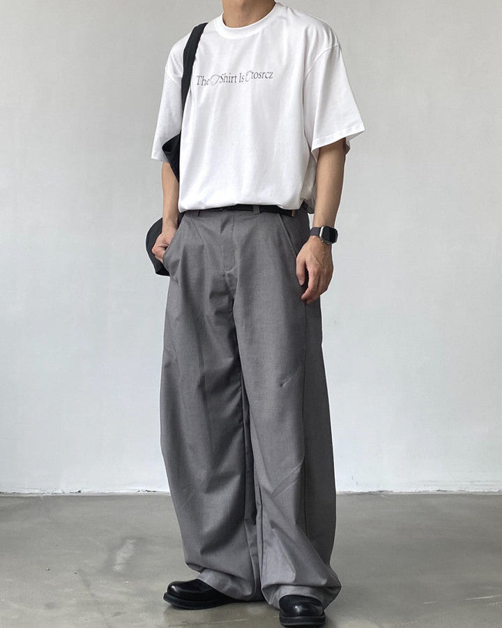 Men's Wide-Leg Casual Tailored Trousers