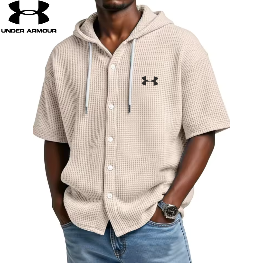 Sweat à capuche hybride performance en maille gaufrée || Soldes