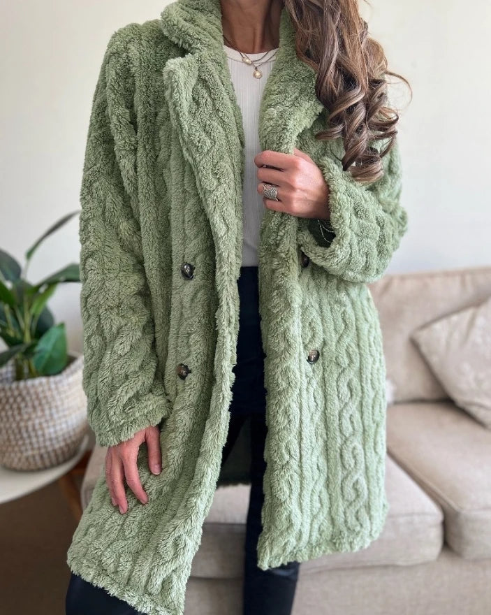 Manteau Long en Maille Torsadée Manhattan