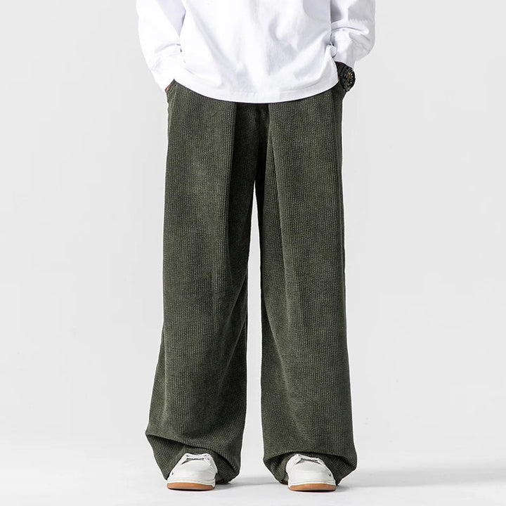 Pantalon Maison en velours côtelé à jambe large