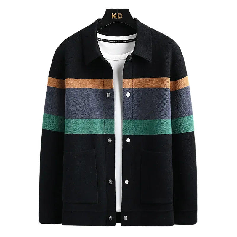 Veste en maille universitaire à rayures