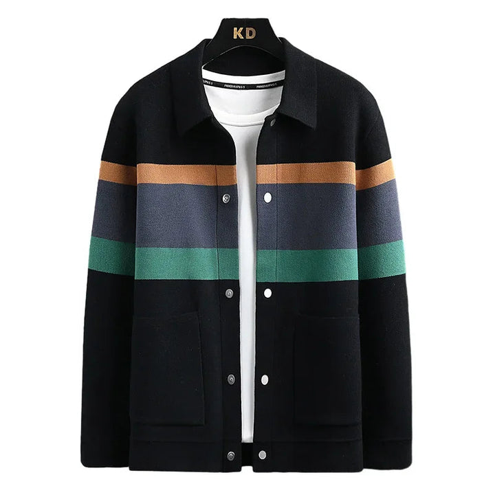 Veste en maille universitaire à rayures