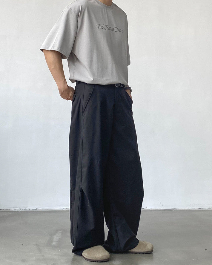 Men's Wide-Leg Casual Tailored Trousers
