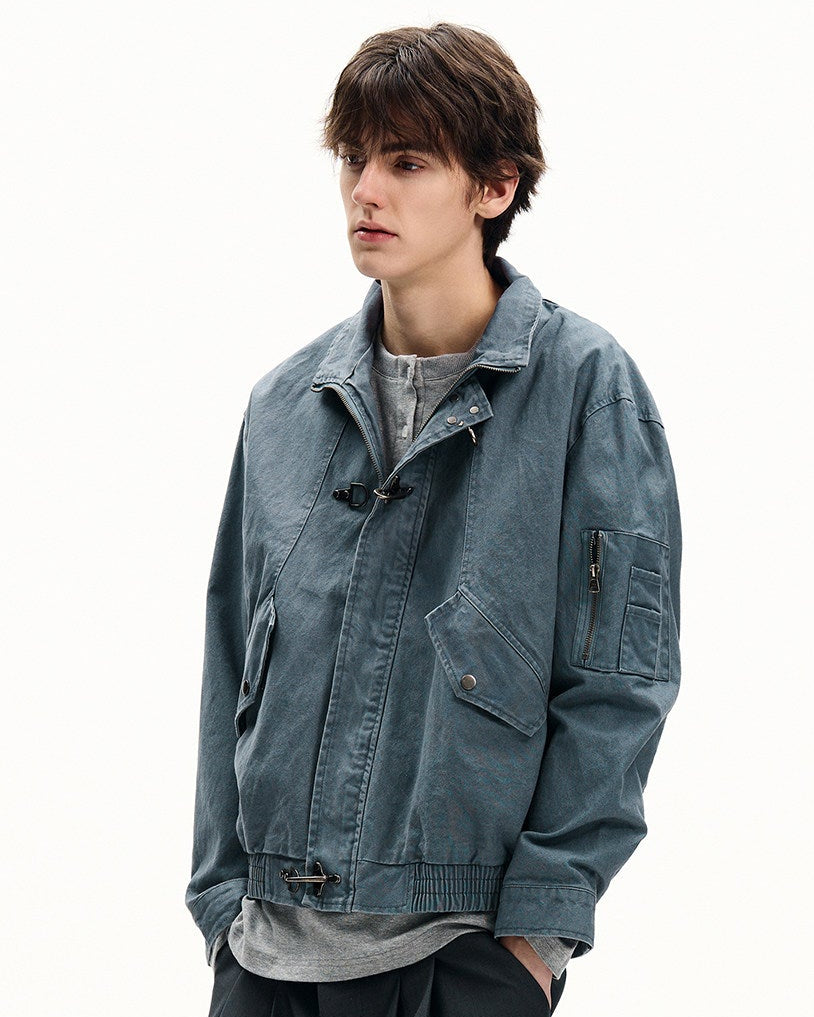 Men's Washed Cotton Twill Buckle Jacket
