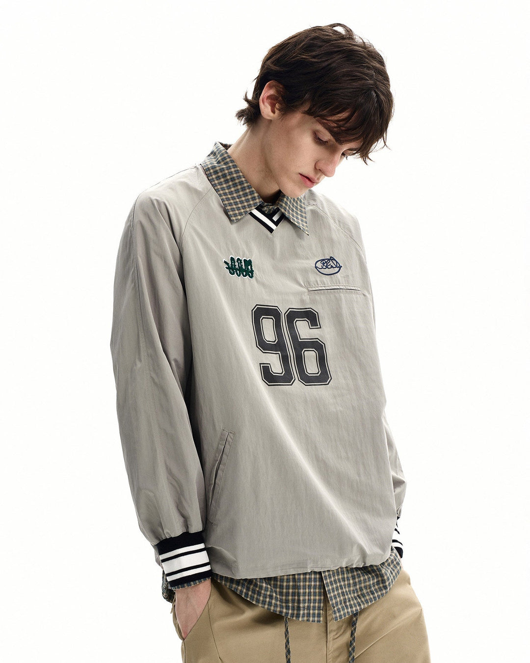 Woven Graphic Pullover Sweater