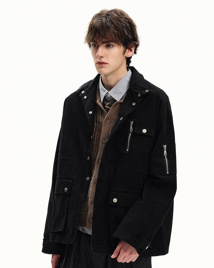 Men's Washed Cotton Utility Field Jacket