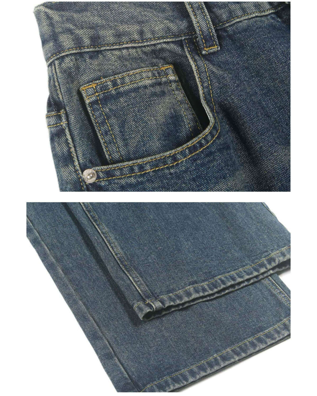 Men's Wide Straight Mid-Rise Denim Jeans