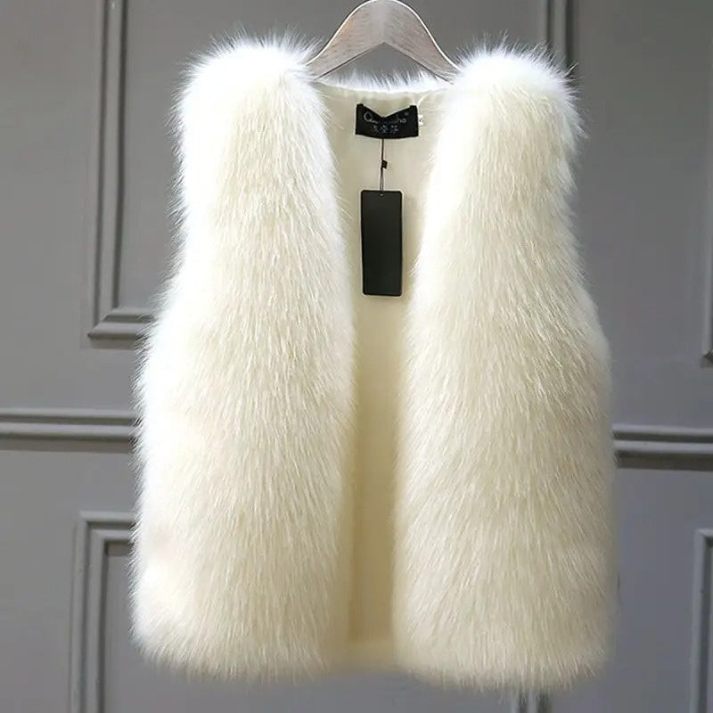 Gilet in Finta Pelliccia di Volpe Lucent