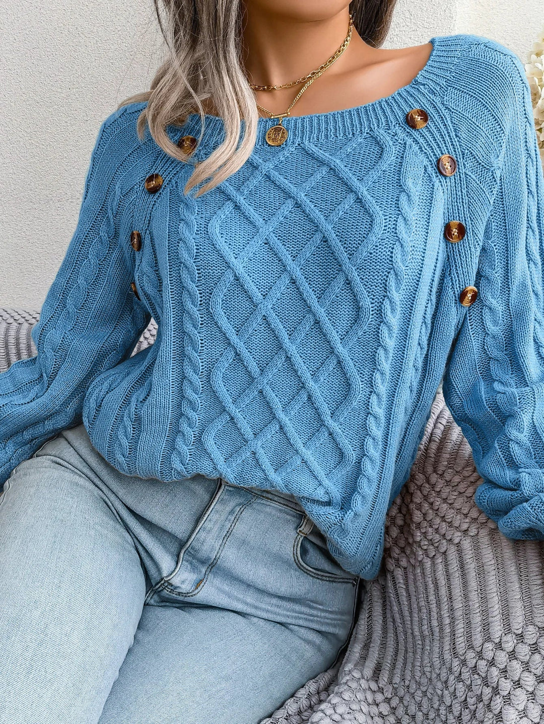 Pull en Maille Torsadée Diamant Bellamy