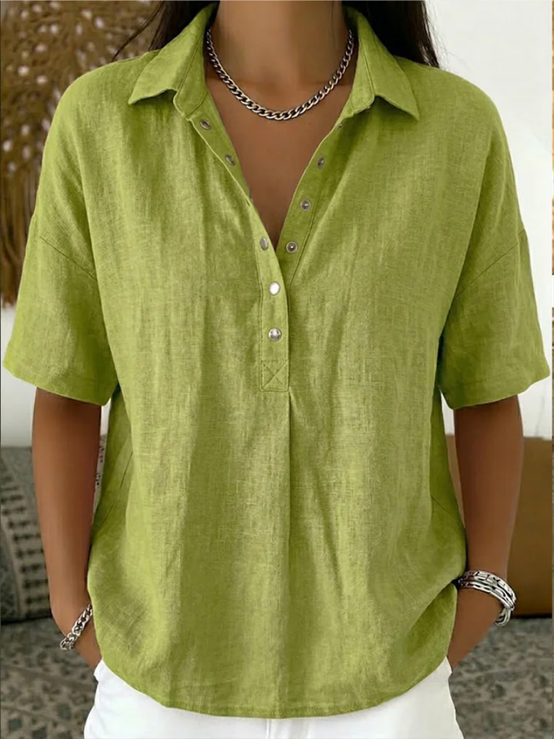 Blouse avec col et détail boutonné