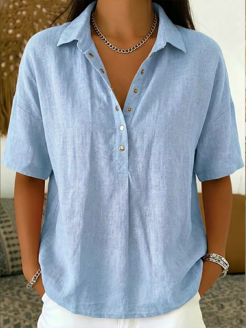Blouse avec col et détail boutonné