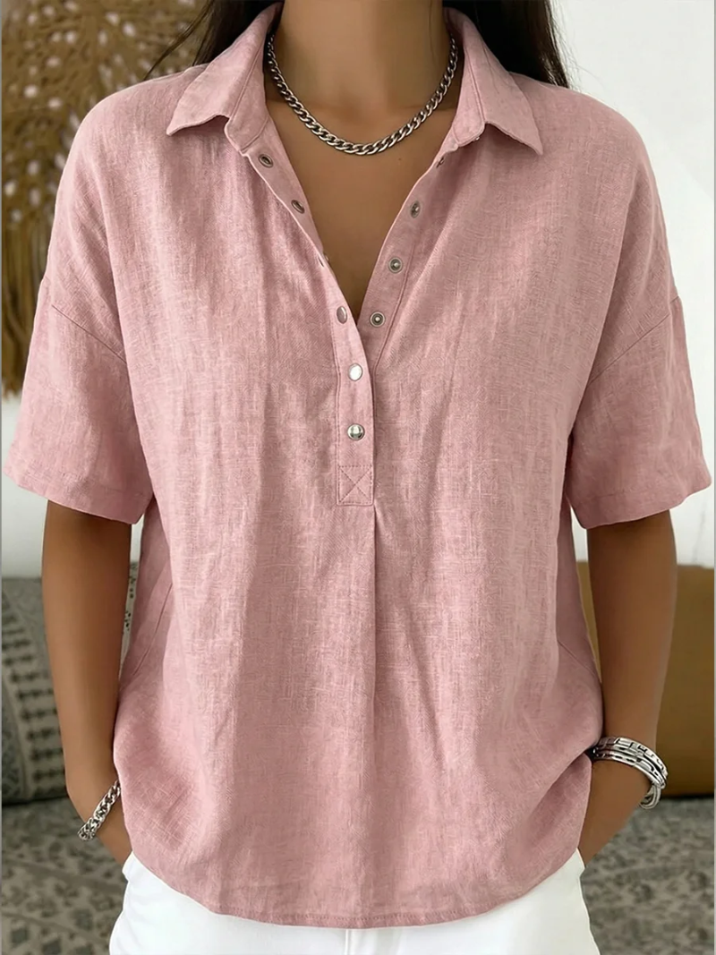 Blouse avec col et détail boutonné